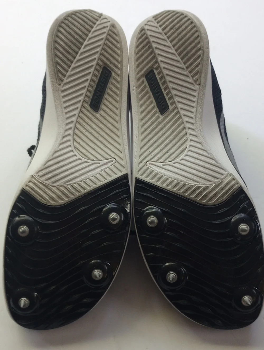 Nike Rival Distance Track & Field Black Silver Swoosh Athletic Spike Shoes 6